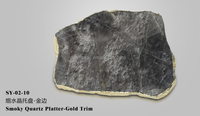 Grand plateau de quartz rose en cristal blanc de dalle d'agate de pierre naturelle populaire pour la décoration intérieure avec la garniture d'or