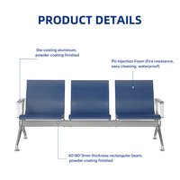 Chaises confortables pour salle d'attente d'aéroport avec garantie et contrat de 10 ans