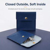 Sacs à bijoux personnalisés avec logo, pochettes de luxe en similicuir PU pour bracelets, pochettes à bijoux avec bouton, emballage pour bagues