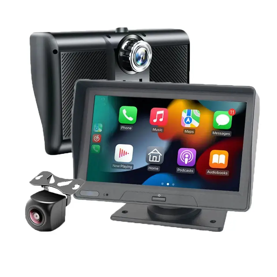 7Inch Draagbare Draadloze Carplay Apple Pnd Dvr Dual Opname Dashboard Camera 'S