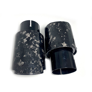 Punta de Silenciador Universal de Fibra de Carbono Forjada Brillante + Acero Inoxidable Negro para <span class=keywords><strong>Tubo</strong></span> de <span class=keywords><strong>Escape</strong></span>, Boquilla para <span class=keywords><strong>Akrapovic</strong></span> Remus para BMW - Product Image 3
