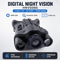 Lunettes de vision nocturne numériques HNVG08S 4K avec télémètre, boussole WiFi, dispositif de vision extérieur monté sur la tête, protection IP56, 18 mm