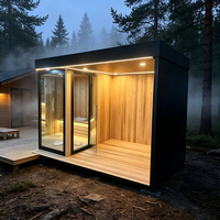 Nouvelle Arrivée Sauna Extérieur en Bois à Lumière Rouge Sèche, Sauna Infrarouge en Bois avec Poêles Brûleurs pour Détente en Plein Air