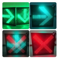 Feux de signalisation de contrôle de voie à double face avec croix rouge et flèche verte, 600*600 mm, pour poste de péage, prise droite, pour avertissement de circulation