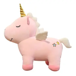 Produsen Grosir Murah Mewah Pelangi Pegasus Kulit En71standard Coklat Unicorn Mainan Boneka Plush