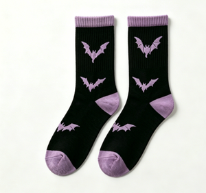 Calcetines Personalizados con Bordado de Murciélago Gótico, Calcetines de Algodón <span class=keywords><strong>Estilo</strong></span> Punk para Halloween para <span class=keywords><strong>Mujer</strong></span>, Calcetines Casuales de Moda Urbana para <span class=keywords><strong>Botas</strong></span> <span class=keywords><strong>Dr</strong></span>. <span class=keywords><strong>Martens</strong></span> - Product Image 6