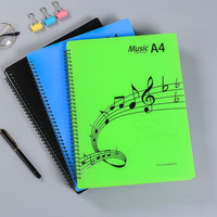 Dossier de fichiers musicaux en plastique, organisateur de dossier de fichiers en spirale A4, fournitures de papeterie pour la maison et l'école