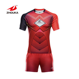 Print your own sublimation T-shirt for rugby 100% polyester shirt and shorts - Product Image 4
