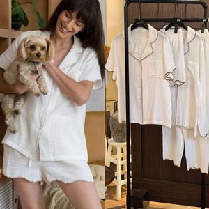 <span class=keywords><strong>Pigiama</strong></span> Estivo da Donna <span class=keywords><strong>in</strong></span> <span class=keywords><strong>Cotone</strong></span> Organico a Doppio Filato, Traspirante, con Scollo a V, Maniche Corte, Ricamo <span class=keywords><strong>in</strong></span> Pizzo e Vita Elastica - Product Image 1