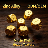 Produits Tendances 2026 : Dés en Métal Mat 16mm - Alliage de Zinc Durable, Service ODM/OEM pour Jeux de Marque