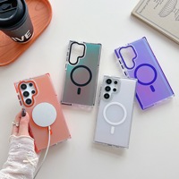 Étui de téléphone magnétique antichoc à double couleur avec design dégradé antidérapant A55 A56 A36 A26 pour Samsung S25 S25Ultra Housse de protection