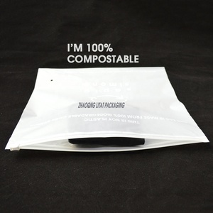Bolsa de plástico con cierre hermético para embalaje, bolsa de embalaje autosellada con cierre de cremallera, empaques de fécula de maíz para ropa - Product Image 5