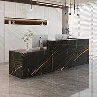 Comptoir de réception de style moderne, de haute qualité, luxueux, commercial, long, pour hôpital, bureau, forme artistique