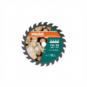 Disco de sierra para cortar madera YOUHE de alta frecuencia, soldado, industrial, OEM, 5-3/8 pulgadas, 136 mm * 16 * 24T, TCT - Product Image 1
