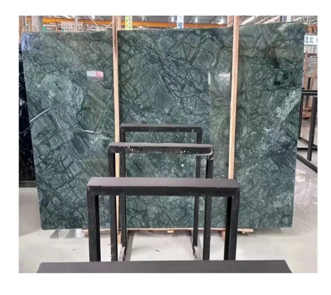 2024 Factory Price Best Deal Custom Size Polished Marble Spider Green Floor Decoration Villa Big Slab Stone Form Wise