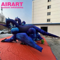 Personnages de film Dragon géant gonflable à trois têtes pour la publicité