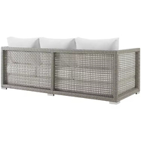 Canapé d'angle en rotin tressé moderne et écologique pour jardin et extérieur, idéal pour cour et salon, vente en gros d'usine, canapés personnalisables