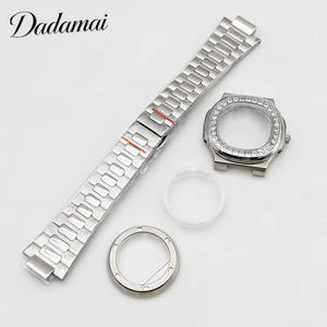 <span class=keywords><strong>Diamant</strong></span> équipé 2813/8215 mouvement 42mm pièces de boîtier de <span class=keywords><strong>montre</strong></span> modifiées en acier inoxydable ensemble complet pour <span class=keywords><strong>montre</strong></span> mécanique <span class=keywords><strong>Patek</strong></span> Nautilus - Product Image 1