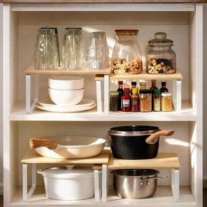 Étagère de rangement de cuisine, porte-épices, empilable, extensible, en bois d'ingénierie, organisateur de placard - Product Image 4
