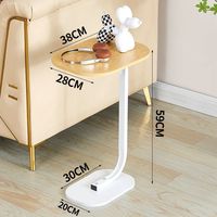 Table d'ordinateur portable pliable et mobile à roulettes invisibles Bureau de chevet pour la maison Chambre à coucher Étude Bois Métal pour salon Canapé Utilisation