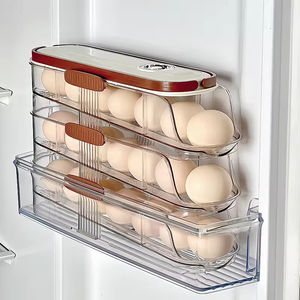 3-Layer Self-Rolling Egg Holder Easy to Reach <b>Plastic</b> <b>Kitchen</b> Egg Organizer with Injection Technics for Food Use - Product Image 4