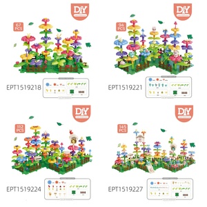 67pcs nhựa giáo dục lắp ráp phim hoạt hình vườn hoa khối xây dựng DIY Vườn Cây Đồ chơi cho cô gái - Product Image 3