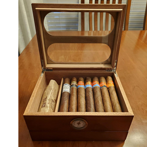 Humidor personalizado Cedar Cigar Packaging Accessories Travel Desktop Cigar Humidor case Caja de almacenamiento de madera con humidificador higrómetro - Product Image 3