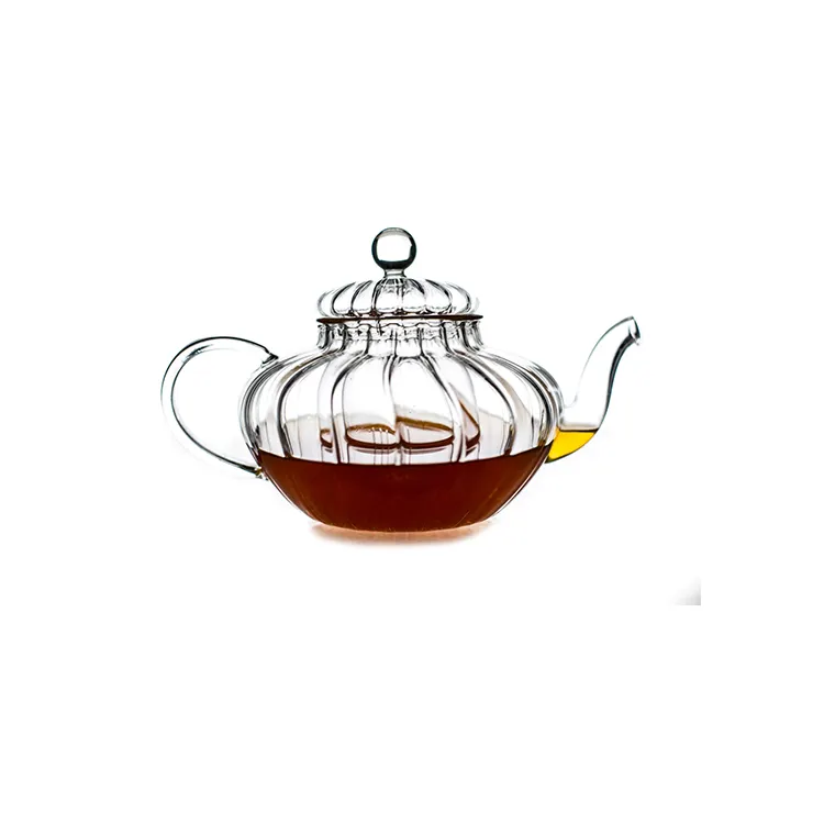 वनस्पति सिरेमिक गरम चायदानी सेट ग्लास फूल डिजाइन चाय के बर्तन