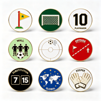 Épingles de revers décoratives en métal émaillé rigide de haute qualité, personnalisables avec logo, pour vêtements, maillots de football et souvenirs