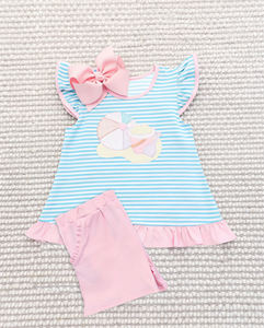 GSPO2277 Conjunto de Ropa Infantil Personalizado para Niña Activa, Color Rosa Sólido con Estampado, Venta al por Mayor, Conjunto sin Mangas para Niña - Product Image 6