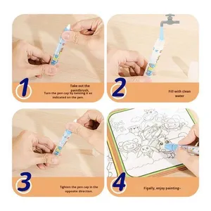 Tableau de dessin pliable silencieux pour enfants, très vendu, avec autocollants détachables sur le thème du zoo en matériau EVA et <span class=keywords><strong>peinture</strong></span> à l'eau magique - Product Image 4