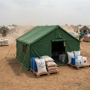 Tente de secours en cas de catastrophe, fabrication directe d'usine, structure en acier robuste, imperméable, abri d'urgence pour l'Afrique et le Moyen-Orient - Product Image 1