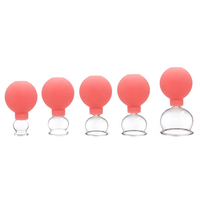 5 tasses de Massage sous vide en caoutchouc naturel de différentes tailles, gobelets de thérapie par ventouses