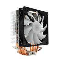 Nouveau design, ventilateurs de refroidissement CPU lumineux et colorés, grand volume d'air 48CFM MIN, 6 mm de tube thermique en cuivre, roulement fluide, 12V DC pour processeur