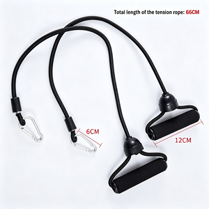 <span class=keywords><strong>Corde</strong></span> de traction universelle <span class=keywords><strong>pour</strong></span> fitness avec poignées en mousse, compatible avec la plateforme vibrante, le stepper et l'appareil d'entraînement abdominal - Product Image 5