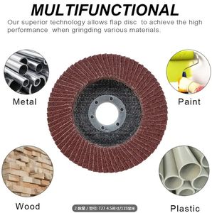 Disques abrasifs en oxyde d'aluminium de 4 1/2 pouces - <span class=keywords><strong>115</strong></span> mm T27/29 60 grains, dureté moyenne, OEM, <span class=keywords><strong>bois</strong></span>, acier inoxydable, <span class=keywords><strong>disque</strong></span> à lamelles pour <span class=keywords><strong>meuleuse</strong></span> - Product Image 2