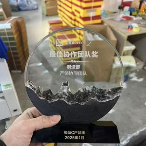 Plaque de récompense <span class=keywords><strong>en</strong></span> marbre avec logo personnalisé <span class=keywords><strong>en</strong></span> gros, avec cristal rond <span class=keywords><strong>en</strong></span> verre, trophée MH-J0571 - Product Image 5
