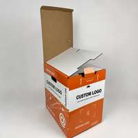 Boîte d'emballage en carton ondulé avec logo personnalisé et poignée découpée, carton d'expédition imprimé pour le rangement des fils et câbles
