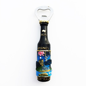 Ouvre-bouteille aimanté <span class=keywords><strong>pour</strong></span> réfrigérateur sur le thème de l'Australie, souvenir sculpté en résine avec logo personnalisé - Product Image 5
