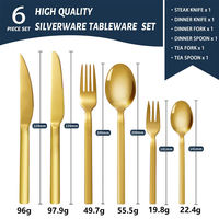 Ensemble de couverts en acier inoxydable de haute qualité, modernes, cuillères, fourchettes et couteaux, couverts dorés pour les événements