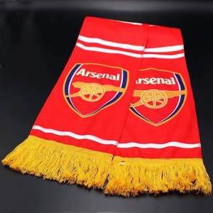 ผ้าพันคอแฟนฟุตบอลถักลายอะคริลิคผ้าแจ็คการ์ดสำหรับฤดูหนาวโลโก้ตามสั่งมีหลายสี - Product Image 4