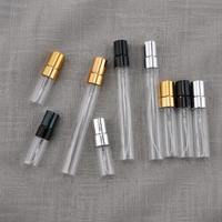 Isi ulang perjalanan 2ml 3ml 5ml 10ml tabung parfum kaca botol parfum Mini sampel parfum botol semprot aluminium dengan kotak kemasan