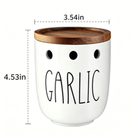 Pot à ail en céramique fait main avec logo personnalisé, décoration de cuisine, organisateur avec couvercle hermétique, compatible lave-vaisselle et sans danger pour les aliments