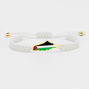 Hot-Selling Palestinian Flag <b>Bracelet</b> HandWoven Adjustable DIY Black White <b>Red</b> Green National Colors Wristband - Product Image 6