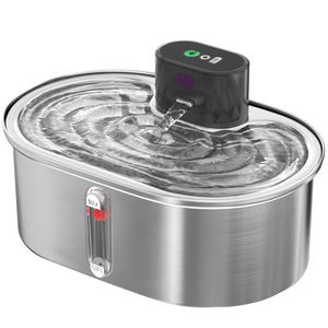 Fontaine à eau pour chat en acier inoxydable, distributeur d'eau automatique rechargeable à circulation continue pour chats et chiens - Product Image 1