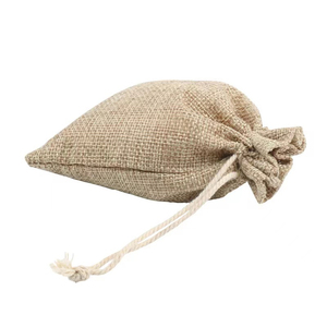 Pochette cadeau en jute couleur naturelle avec cordon de serrage, sac d'emballage en toile de jute pour bijoux, échantillon gratuit, petit sac de rangement vierge en jute - Product Image 2