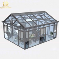 Moderna Terraza Acristalada de Aluminio para las Cuatro Estaciones con Doble Vidrio Templado, Directo de Fábrica OEM