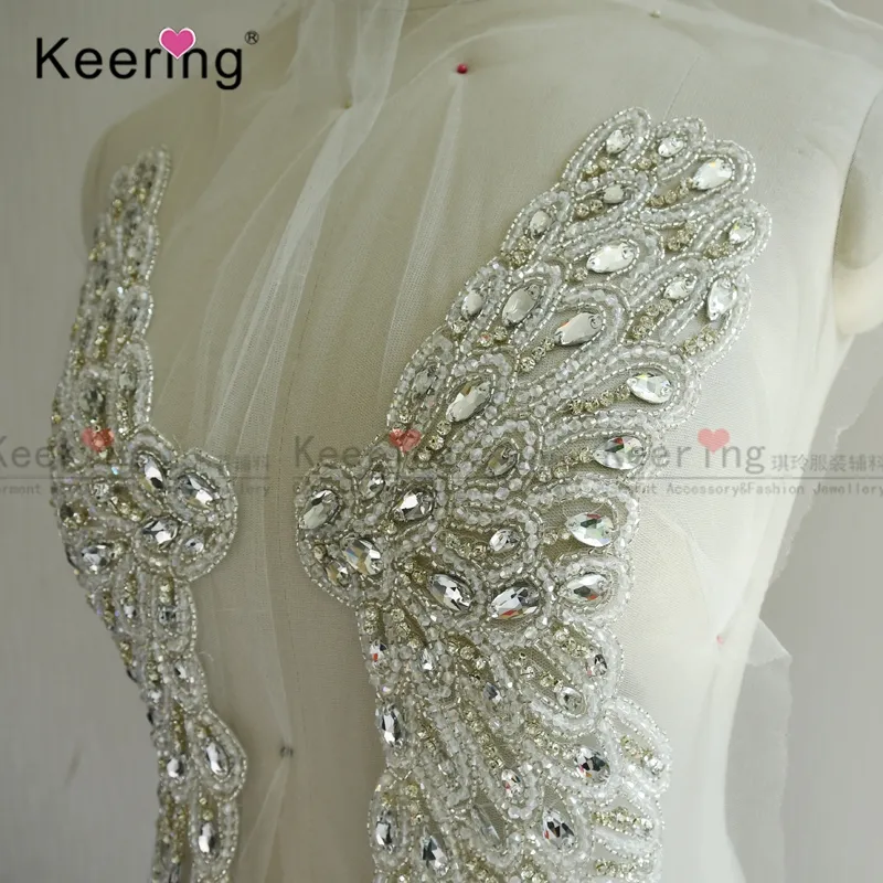 Toptan kristal rhinestone gelin korse aplike düğün elbisesi WDP-150