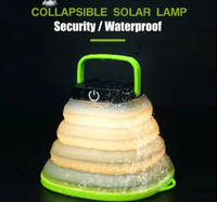 Lanterne de camping solaire pliable imperméable à l'eau à LED Lumière de camping rechargeable pour lampe de camping solaire USB