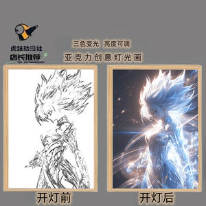 21*29CM Dragon Goku Vegeta Buu Majiu DBZ Anime USB luz nocturna DIY iluminación creativa pintura - Product Image 5